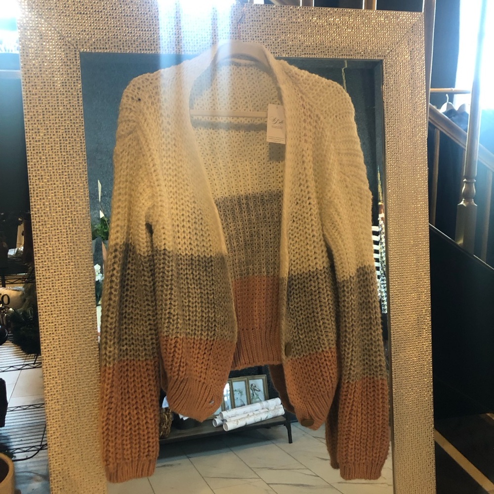 Colorblock Open-Front Cardigan